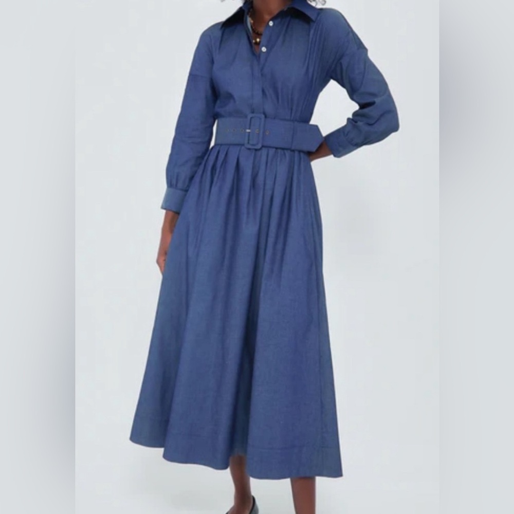 Tuckernuck X India Hicks Comporta Chambray Maxi Dress Sz M Ret $278 - Picture 11 of 12